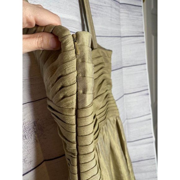Women's Isadora‎ Collection gold ruched bodice side zipper dress size 6 petite - Picture 3 of 5